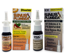 Load image into Gallery viewer, Sinus Plumber Cold and Flu Deal - Hot Pepper and Hydrogen Peroxide Nasal Spray 2 Pack