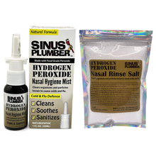 Load image into Gallery viewer, Sinus Plumber Hydrogen Peroxide Nasal Spray & Rinse Bundle