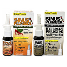 Load image into Gallery viewer, Sinus Plumber Pepper & Hydrogen Peroxide Nasal Spray 2-Pack | Cold & Flu Support