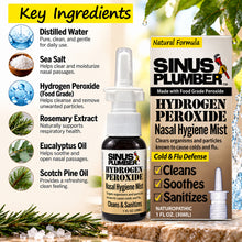 Load image into Gallery viewer, Sinus Plumber Hydrogen Peroxide Nasal Spray | Cold & Flu Support