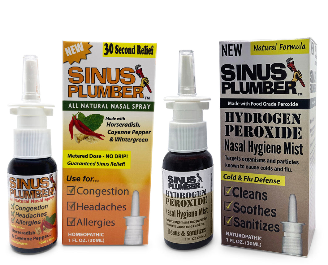 Sinus Plumber Cold and Flu Deal - Hot Pepper and Hydrogen Peroxide Nasal Spray 2 Pack