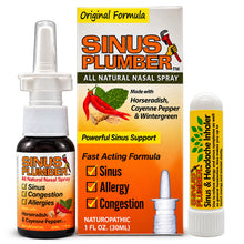 Load image into Gallery viewer, Sinus Plumber Nasal Spray &amp; Inhaler | Sinus Bundle
