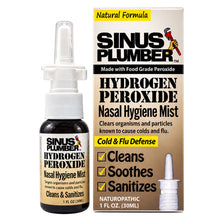 Load image into Gallery viewer, Sinus Plumber Hydrogen Peroxide Nasal Spray | Cold &amp; Flu Support
