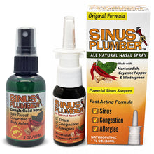 Load image into Gallery viewer, Sinus Plumber Cold &amp; Cough Relief Combo | Nasal + Throat Spray

